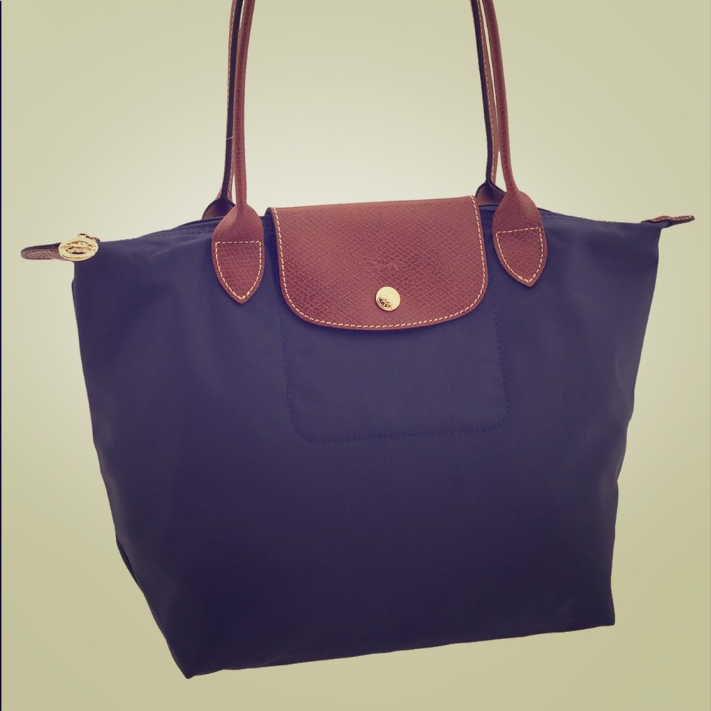 Authentic Navy Blue Medium Longchamp Tote