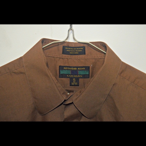 Alexander Julian Men's Brown Dress Shirt- Size M - Picture 2 of 2