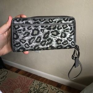 Coach zip around ocelot wallet