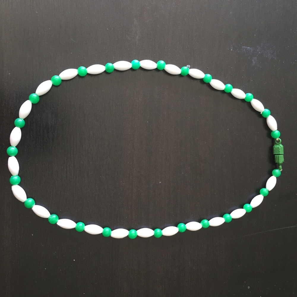 Green and White Necklace