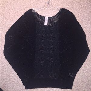 Free People black with gold and lace sweater