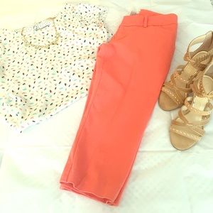 Coral crop pants