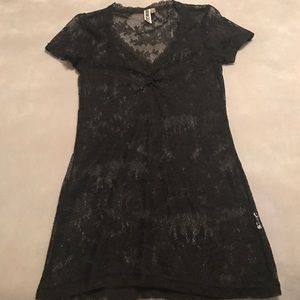 BKE black lace shirt