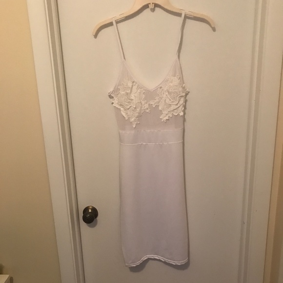 NWT sexy mesh white lace midi dress - Picture 2 of 4