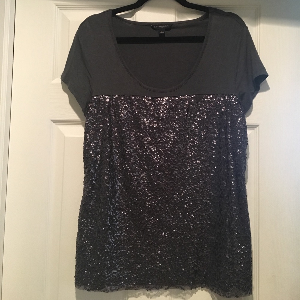 Sparkly Banana Republic Top, Sz L