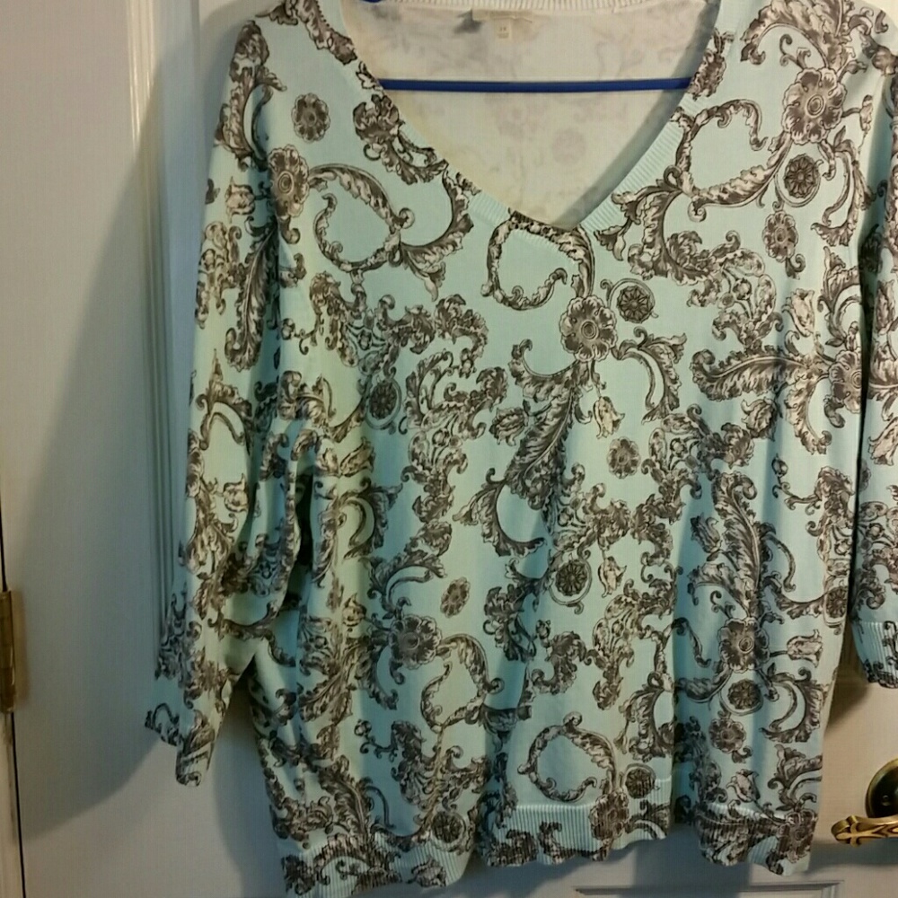 Talbots 3/4 sleeve cotton sweater