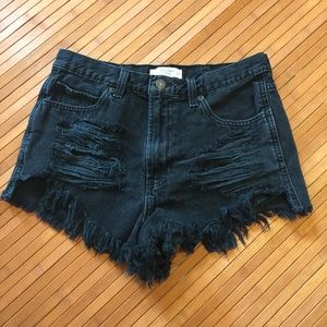 Distressed High Waist Shorts
