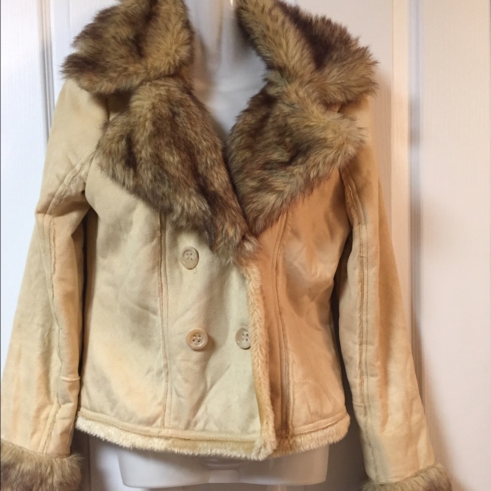 Paris Blues Suede Faux Fur Jacket