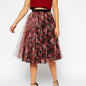 NWT ASOS premium tulle floral high waisted skirt