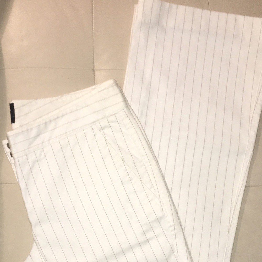 THE LIMITED DREW FIT white & tan striped pants