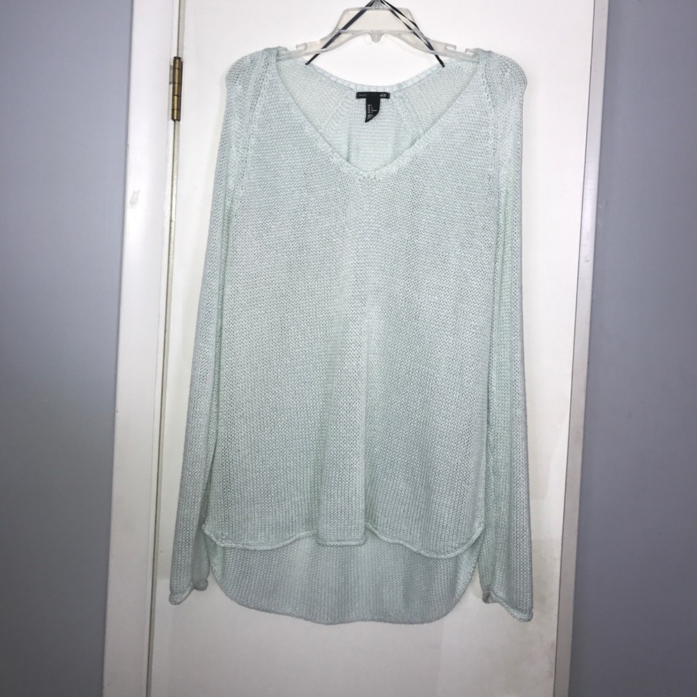 MAKE OFFER-light teal tunic sweater- WORN once