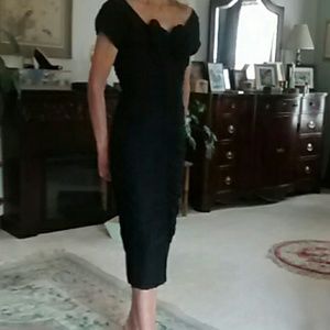 Sixties vintage cocktail dress gathered front zip