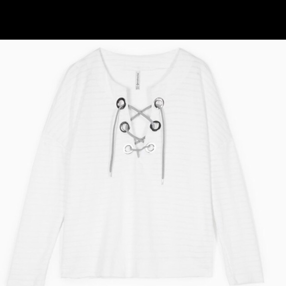Stradivarius ZARA White Nautical Style Blouse