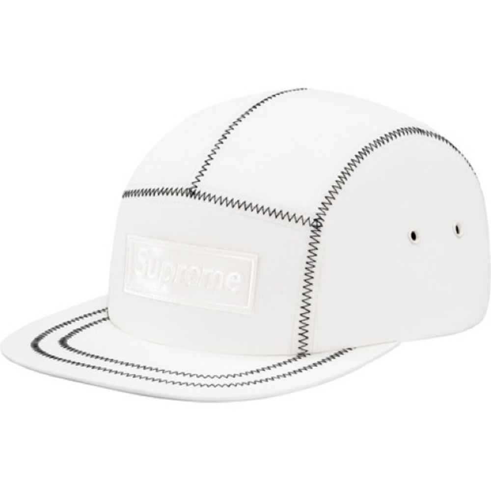 New Supreme Contrast Stitch White Hat