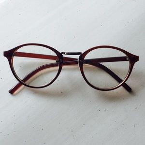 clear lens • brown framed glasses • NEW