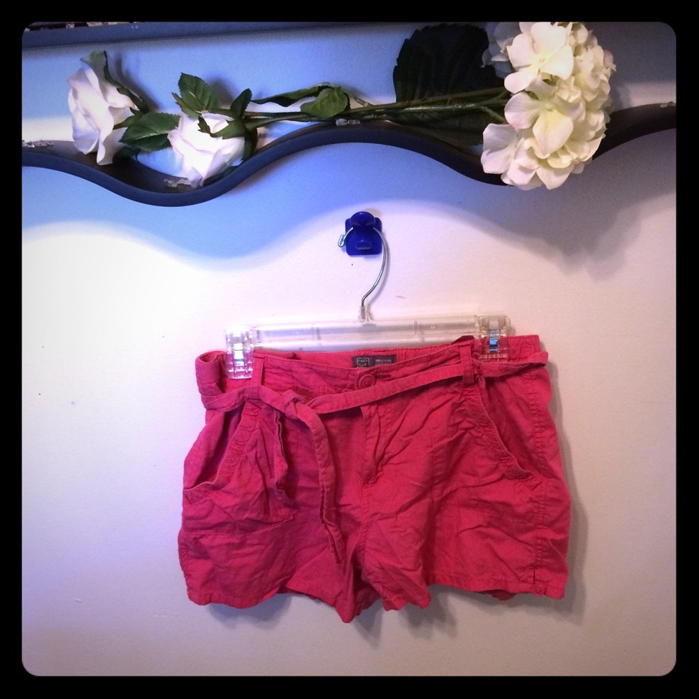 Pink cargo-like shorts