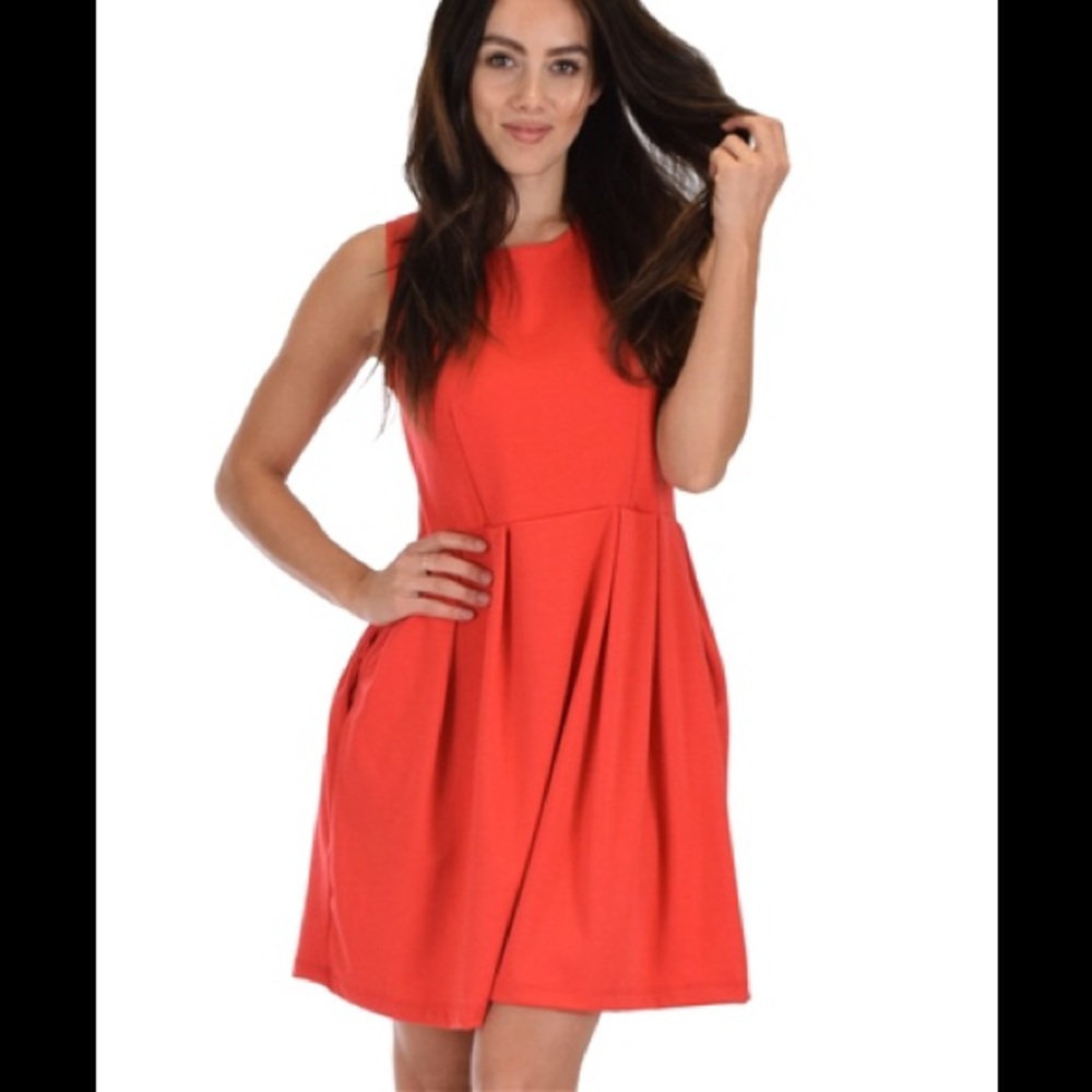Coral I'm Smitten Skater Dress
