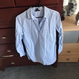 Long-line button down cotton shirt.