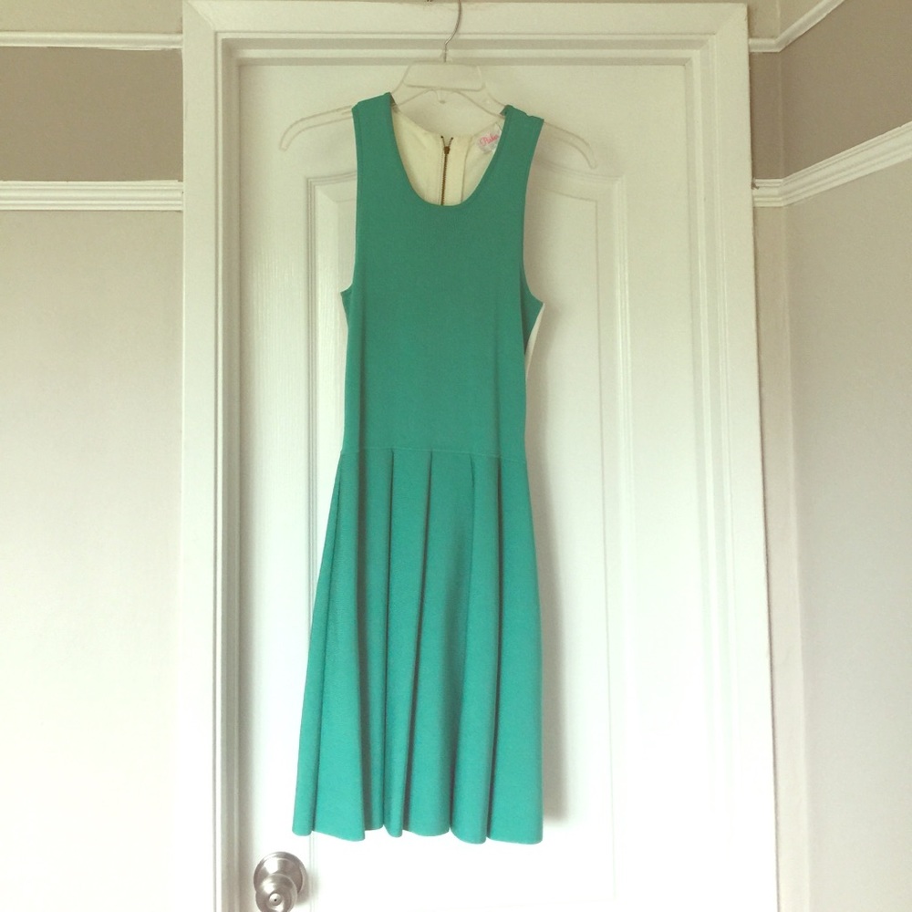 Green/ teal and white cocktail dress