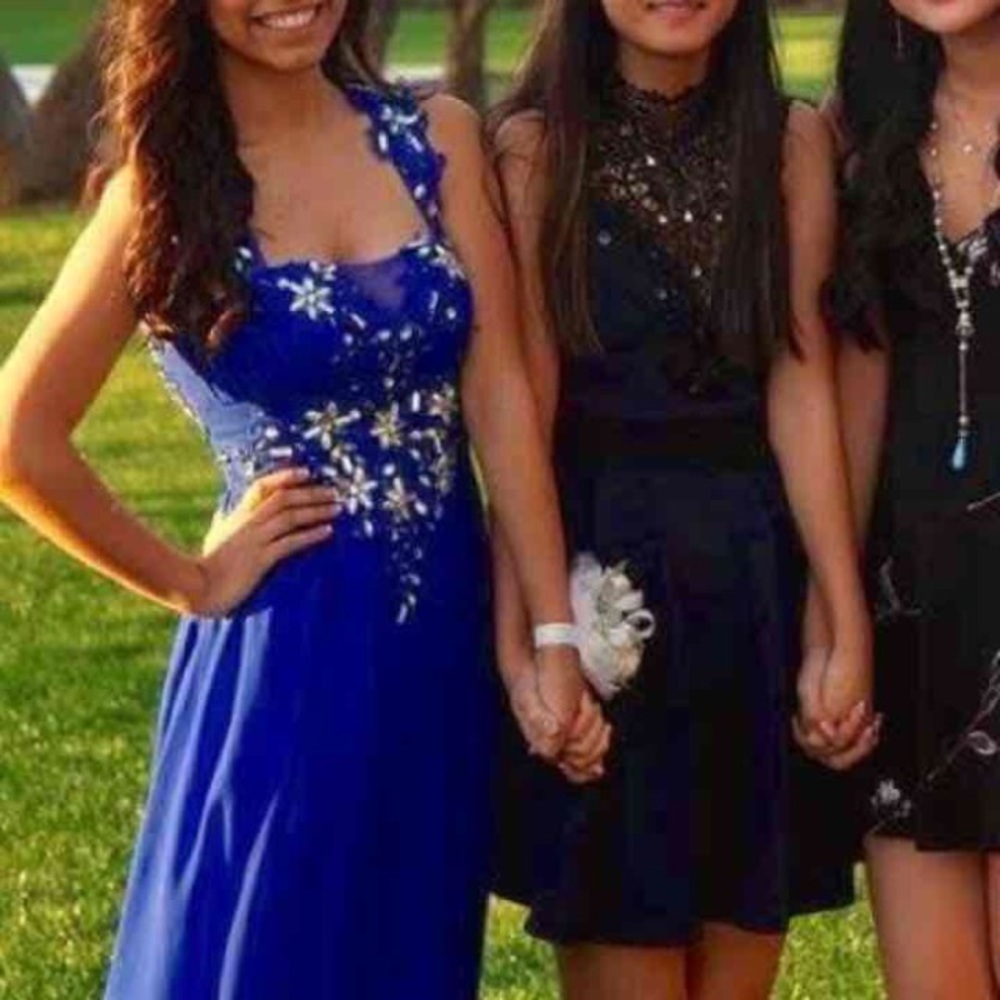 ROYAL BLUE FLOOR LENGTH PROM DRESS