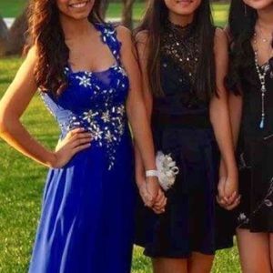 ROYAL BLUE FLOOR LENGTH PROM DRESS