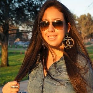 Gold Double C Earrings