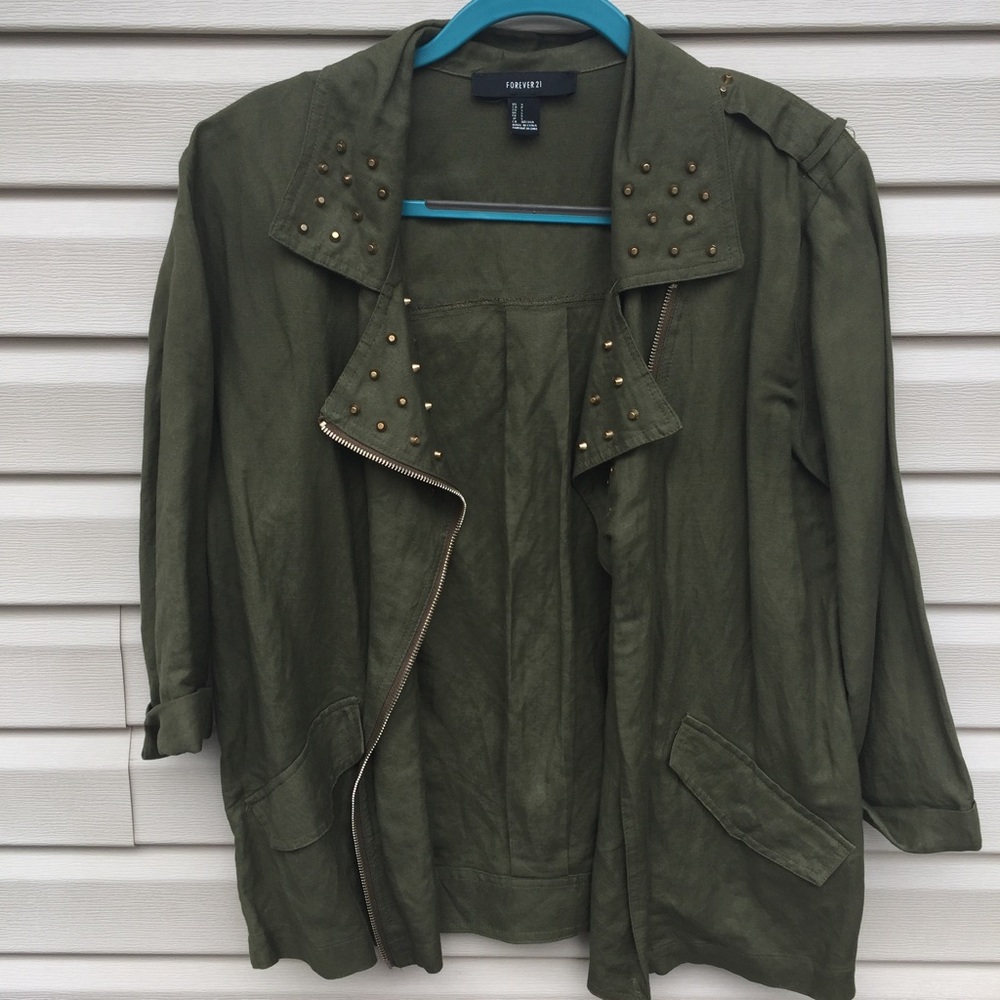 Forever 21 • Army style studded jacket