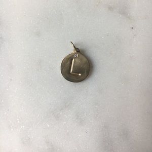 Helen Ficalora 14k Gold "L" Charm with Diamond