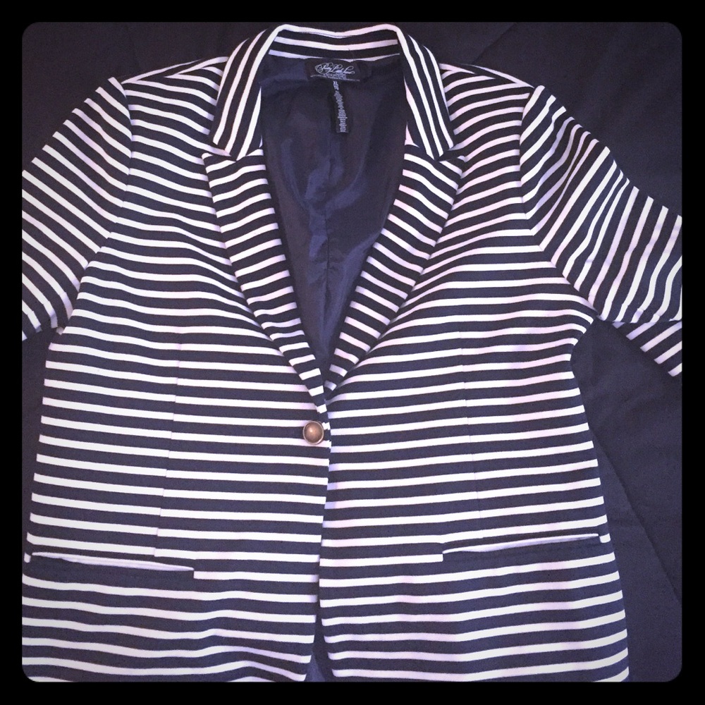 Blue/white Striped Blazer XL