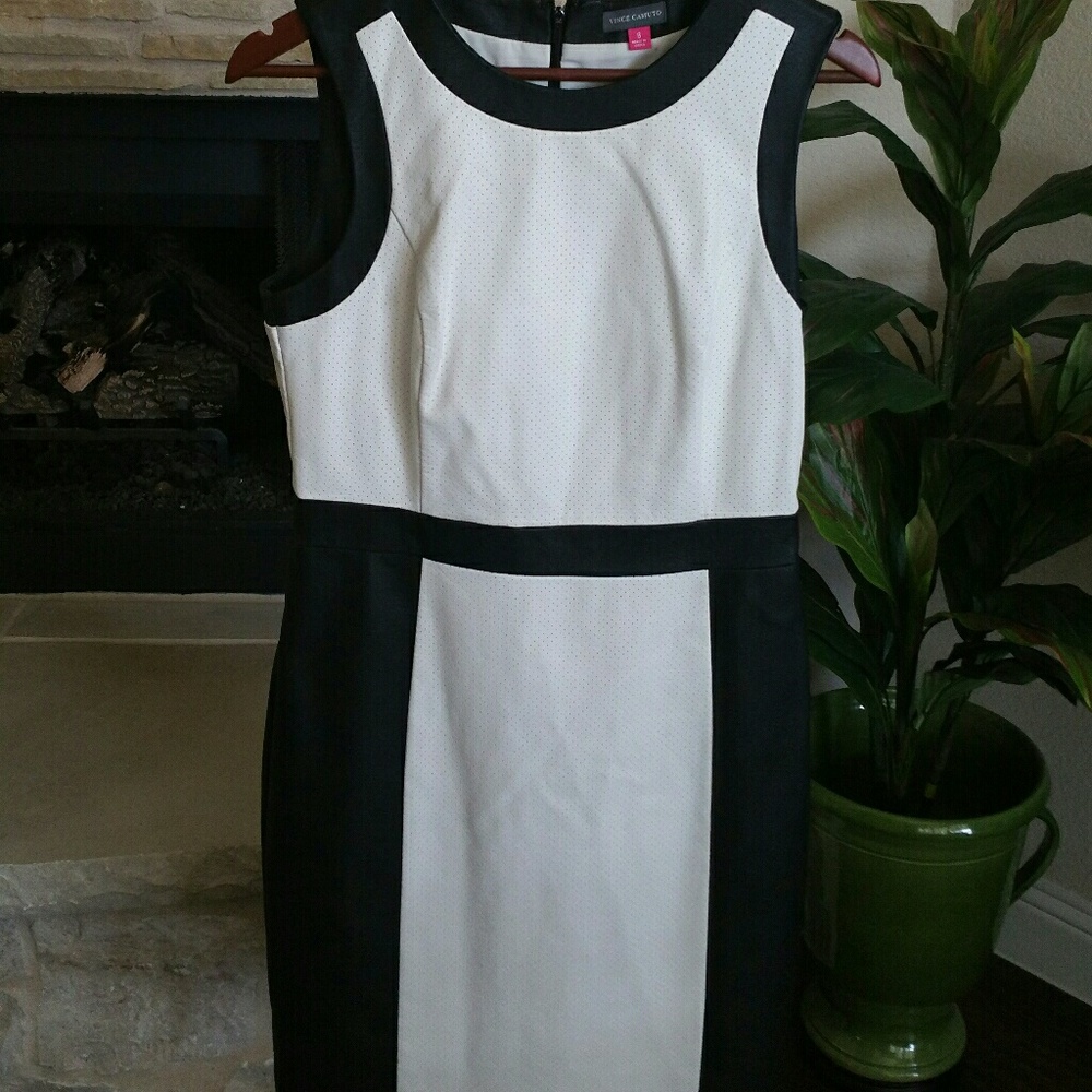 Colorblock Faux-Leather Sheath Dress