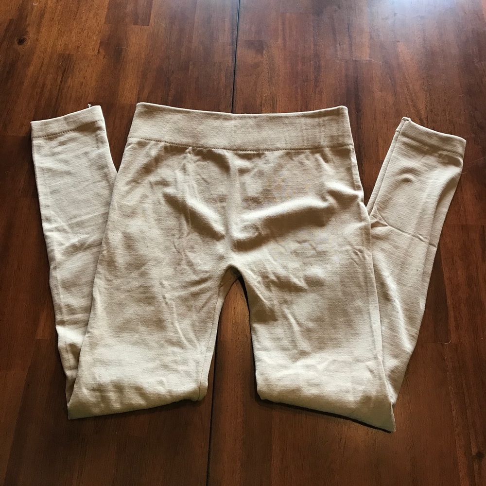 Light tan fleece lined leggings