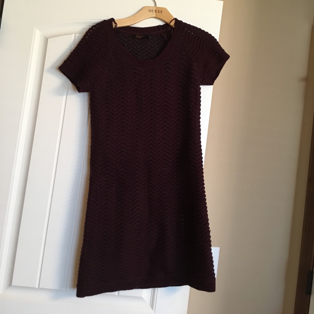 Dex  knitted medium dress.Plum color