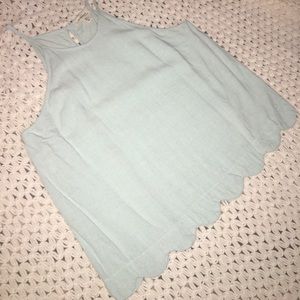 Baby blue scalloped blouse