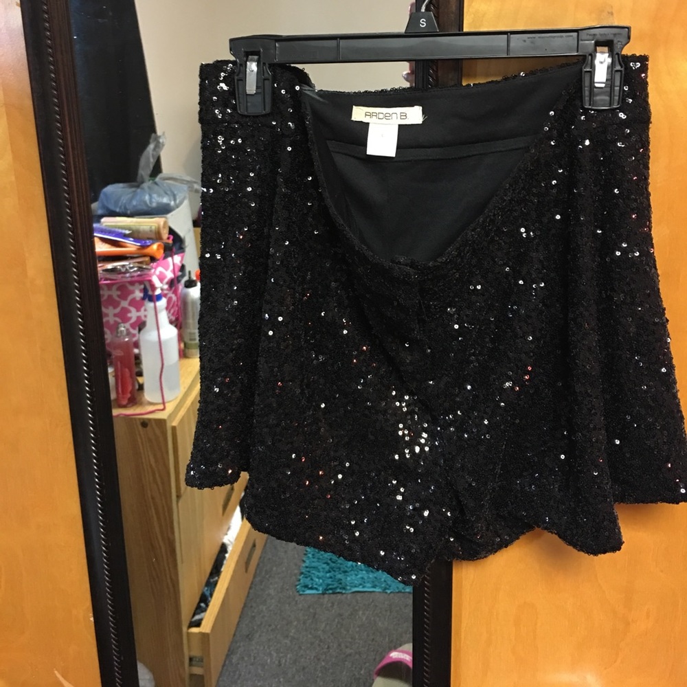 Black Sequin Shorts