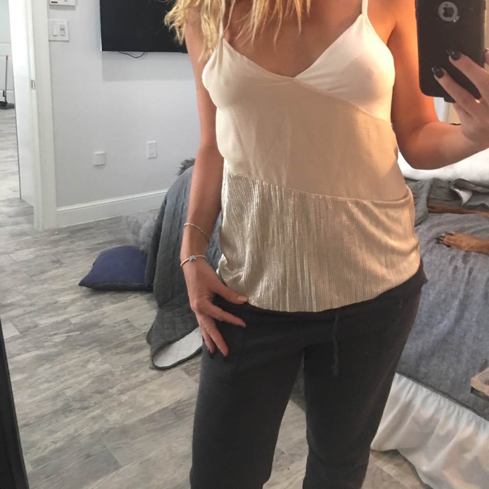 Gold accent thin strap top