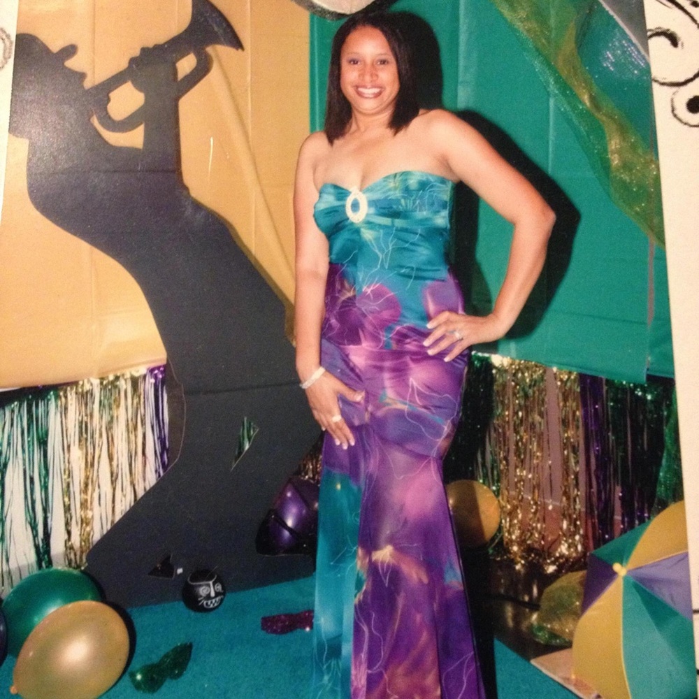 Multi colored Mermaid style gown
