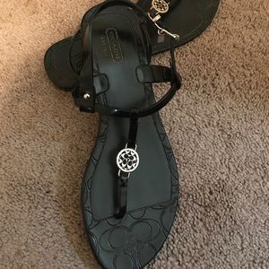 Black coach sandals