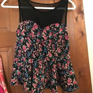 Mesh and floral top
