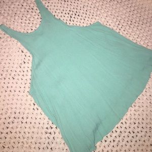 Turquoise high neck tank