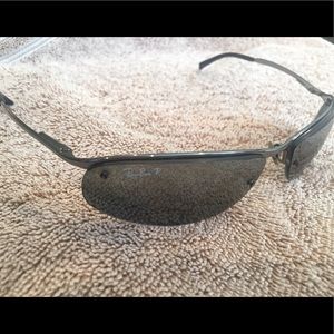 Polarized Ray-Ban Sunglasses, silver/blue lenses