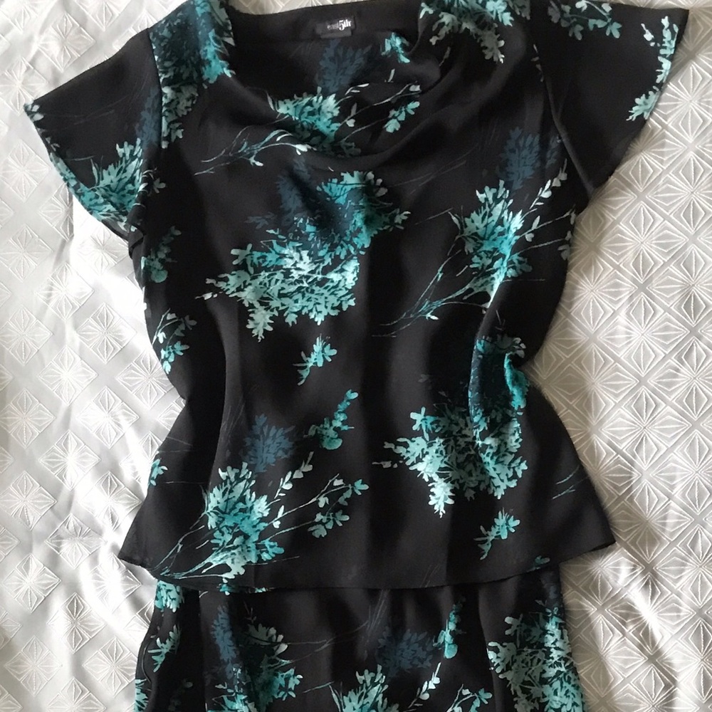 2 Piece Black and Blue Floral East 5th Dress 18