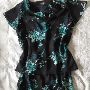 2 Piece Black and Blue Floral East 5th Dress 18