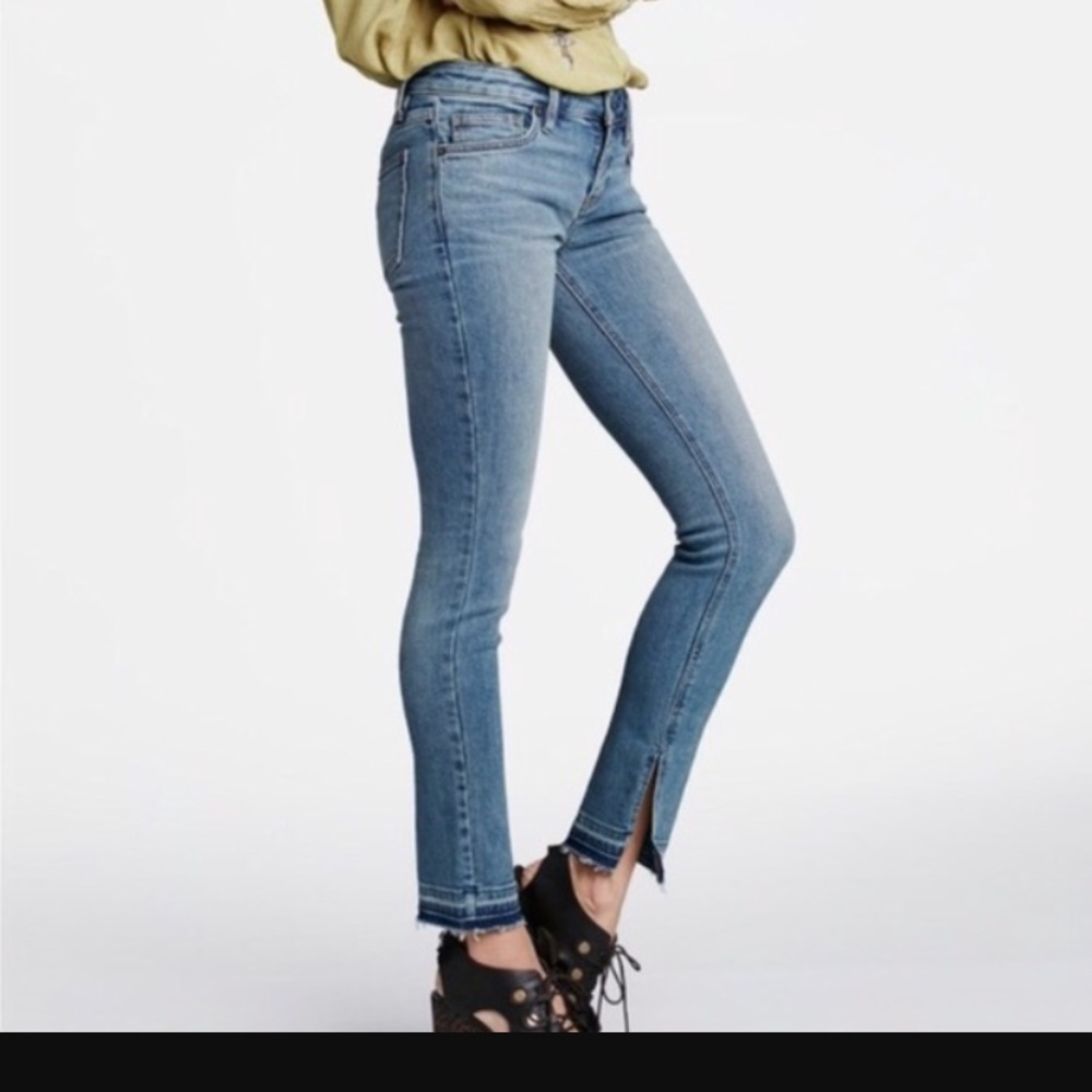 Free People split raw-hem skinny jeans