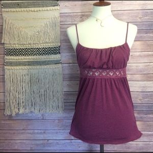 purple tank boho peekaboo crochet