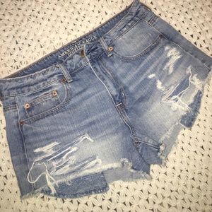 Cutoff blue jean shorts
