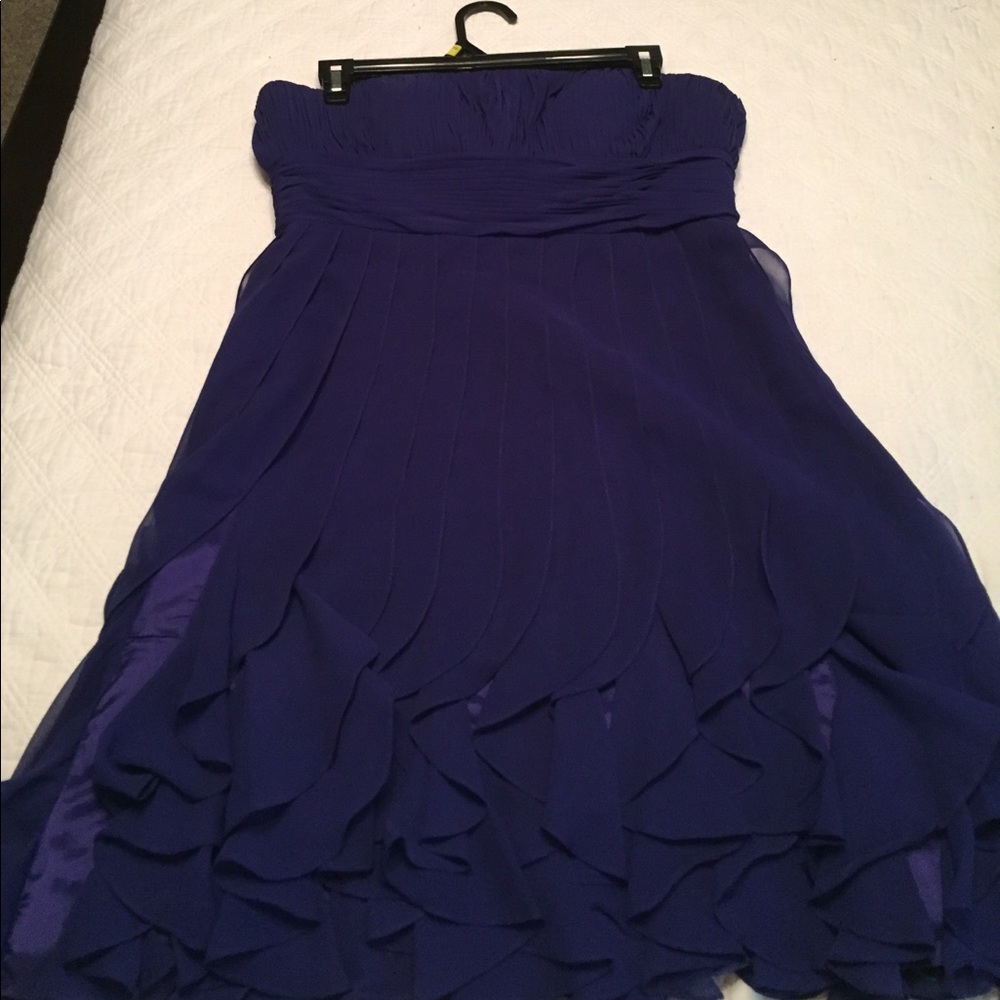Indigo pleated party dress