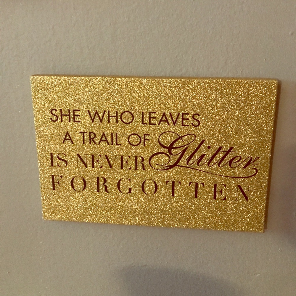 Gold glitter wall art