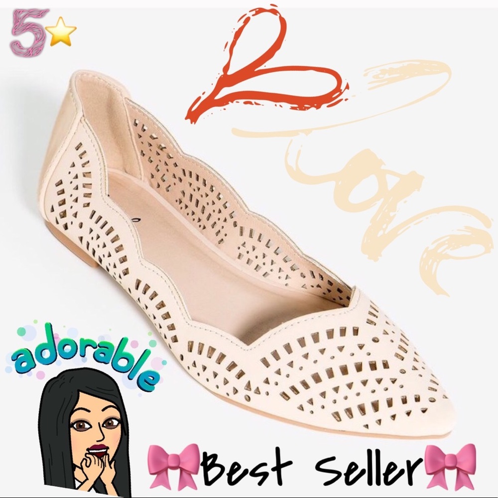 🎉NEW LIM. AVAILABLE🦄Ballerina Cut Out Flats-Nude - Picture 1 of 6