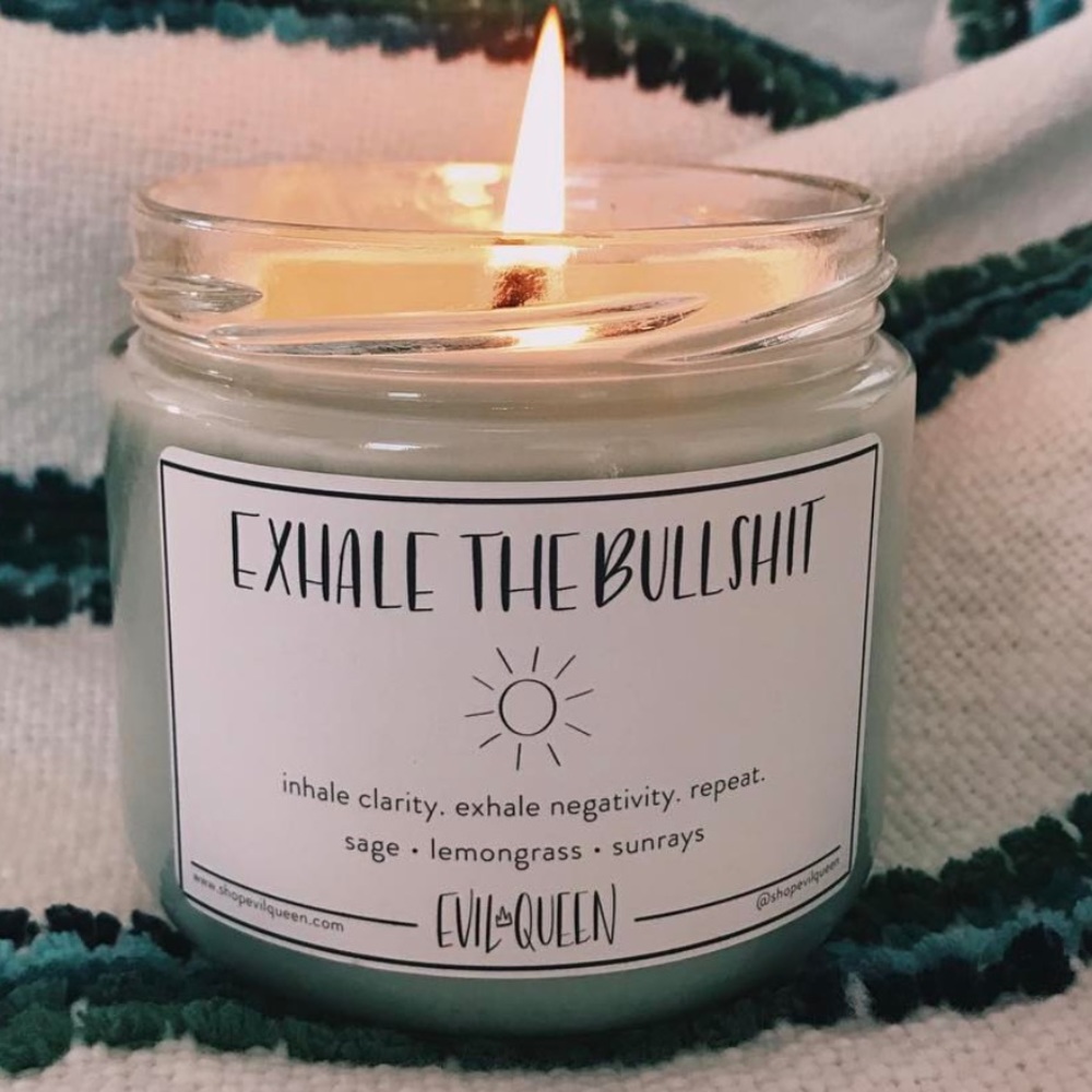 Exhale the Bullshit  Jar Candle NWT