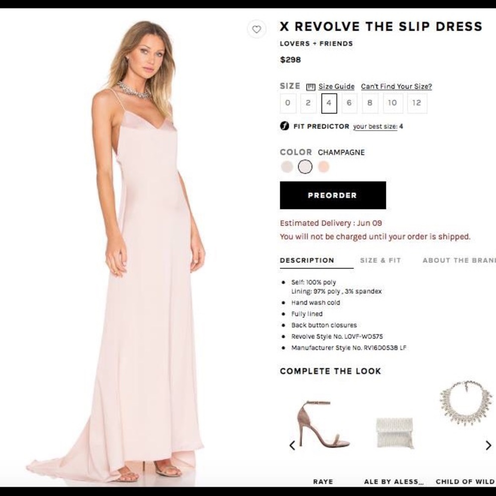 Exclusive Lovers and Friends Slip Dress